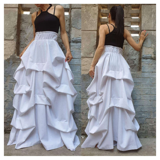 Asymmetric Linen Skirt - Handmade clothing from AngelBySilvia - Top Designer Brands 