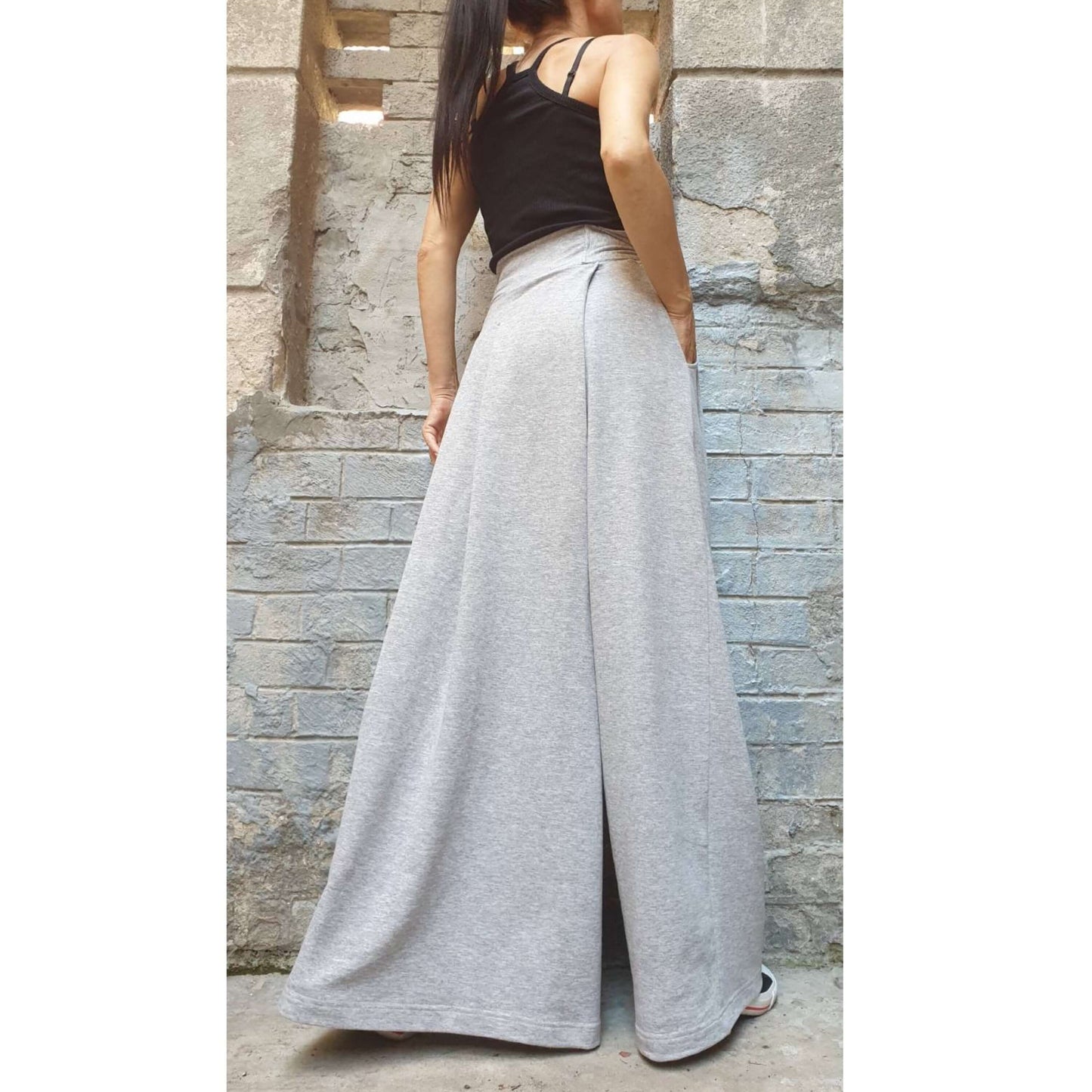 Loose Long Grey Pants - Handmade clothing from AngelBySilvia - Top Designer Brands 