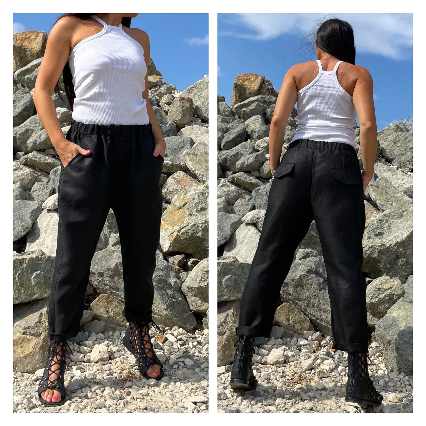 New Everyday Linen Pants - Handmade clothing from AngelBySilvia - Top Designer Brands 