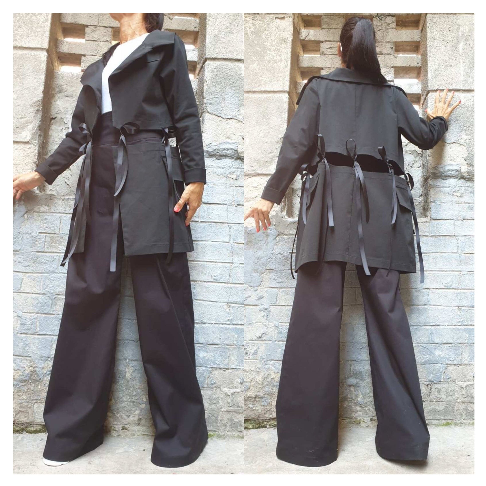 New Collection Extravagant Woman Blazer Pants Set - Handmade clothing from AngelBySilvia - Top Designer Brands 