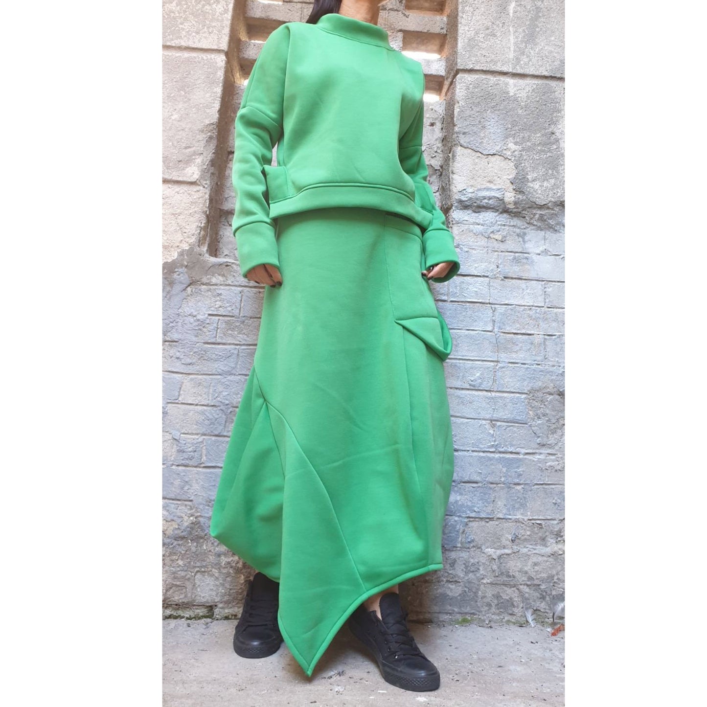 New Collection Green Blouse Skirt Set - Handmade clothing from AngelBySilvia - Top Designer Brands 