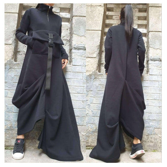 New Asymmetric Black Dress - Handmade clothing from AngelBySilvia - Top Designer Brands 