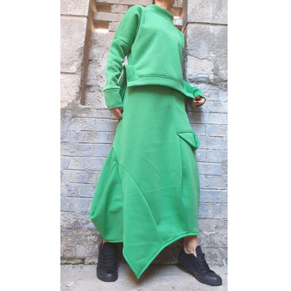 New Collection Green Blouse Skirt Set - Handmade clothing from AngelBySilvia - Top Designer Brands 