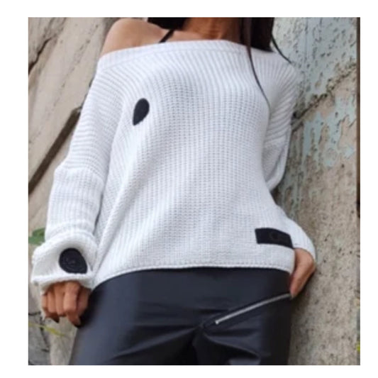 Winter White Woman Sweater - Handmade clothing from AngelBySilvia - Top Designer Brands 