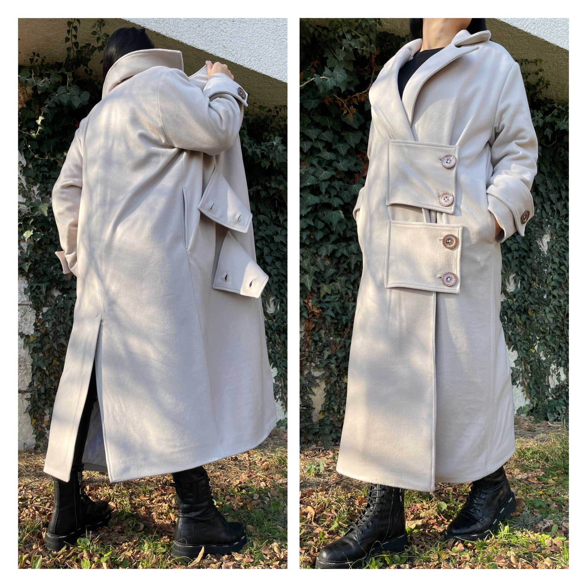 New Long Ash Rose Coat - Handmade clothing from AngelBySilvia - Top Designer Brands 