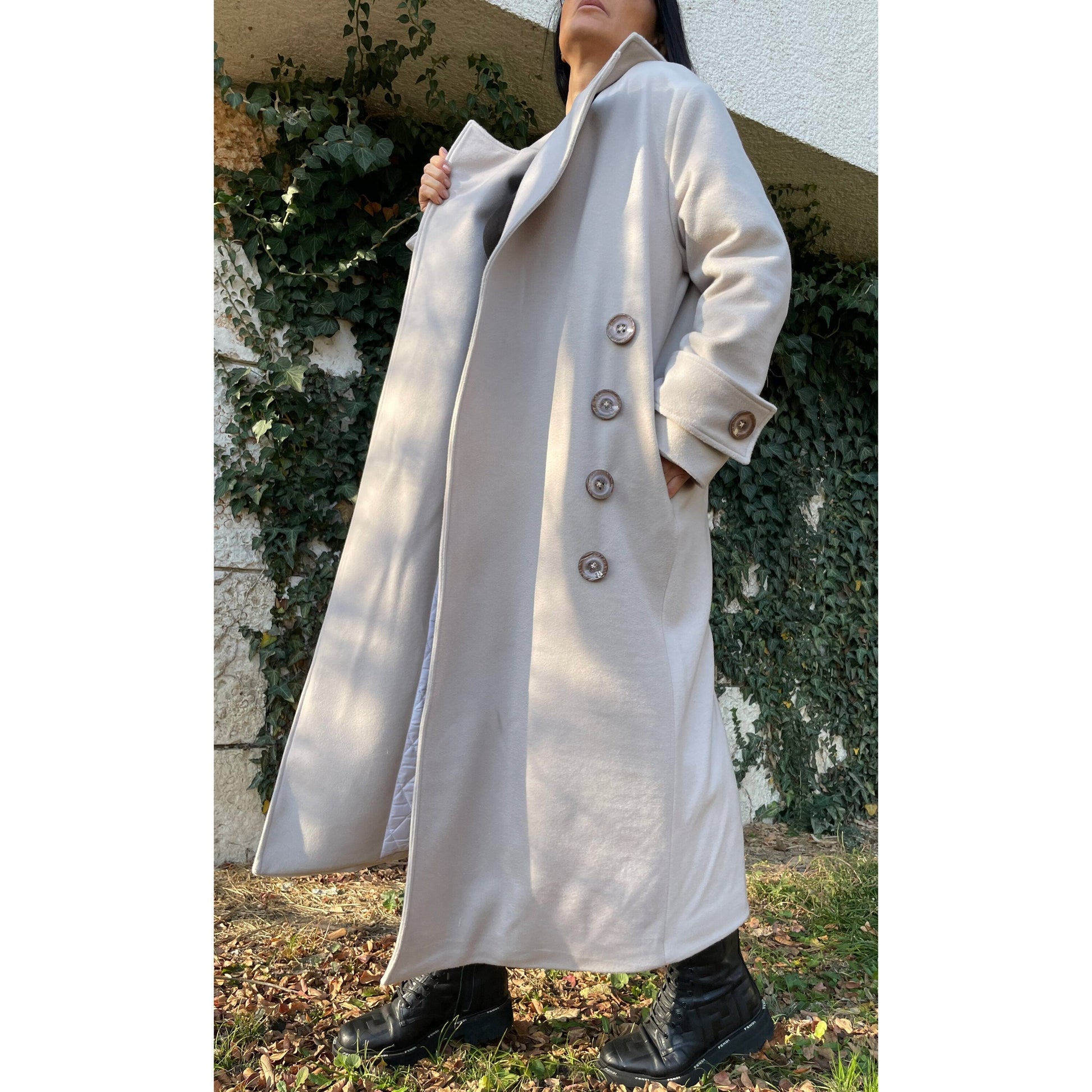 New Long Ash Rose Coat - Handmade clothing from AngelBySilvia - Top Designer Brands 