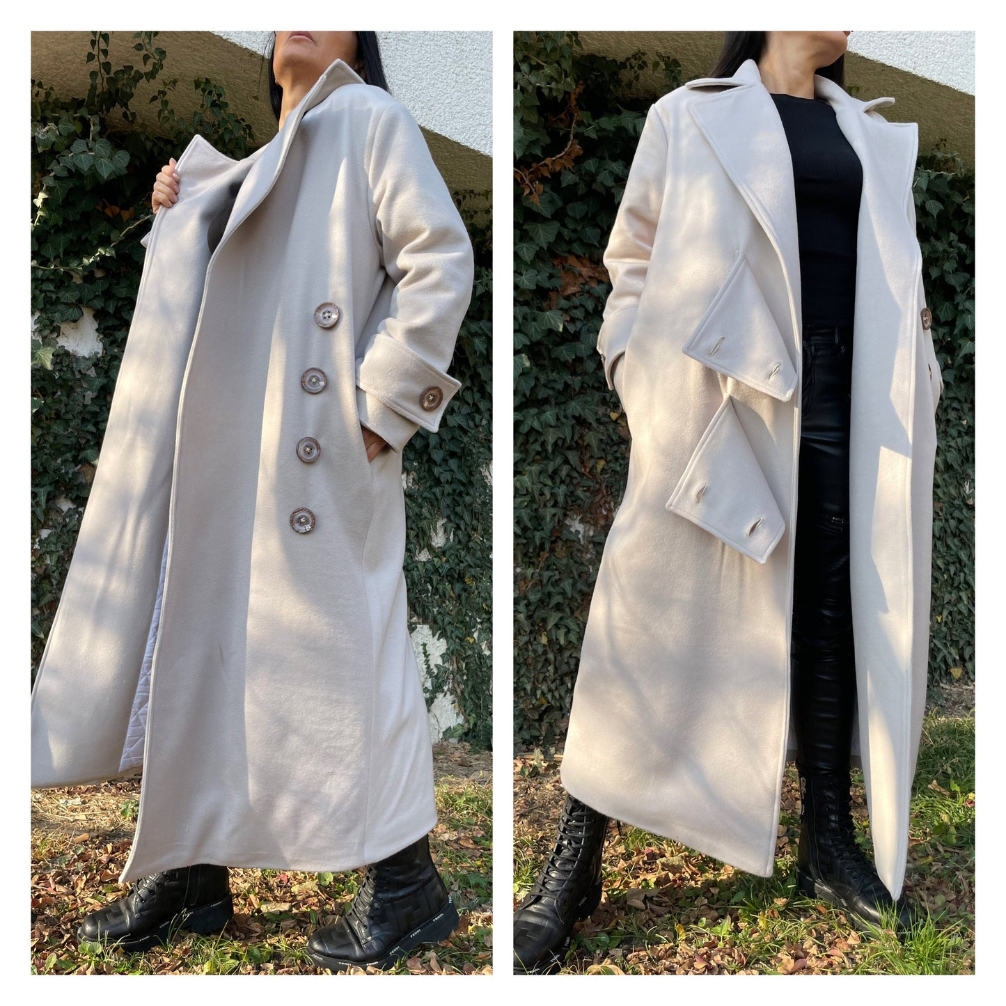 New Long Ash Rose Coat - Handmade clothing from AngelBySilvia - Top Designer Brands 