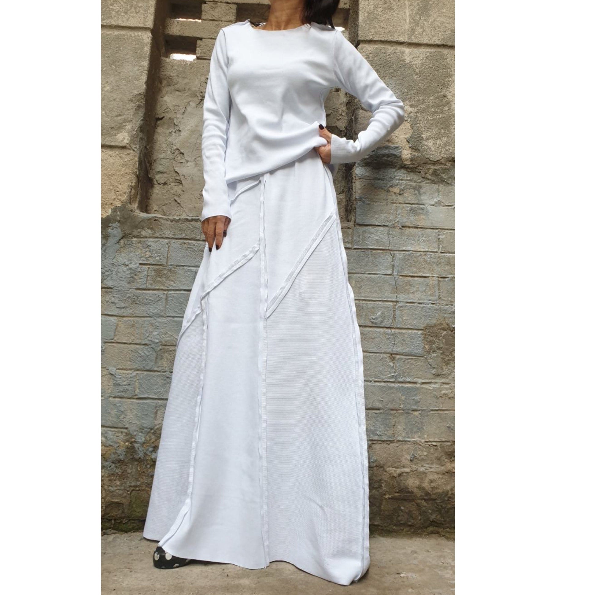 Two Piece White Set - Handmade clothing from AngelBySilvia - Top Designer Brands 