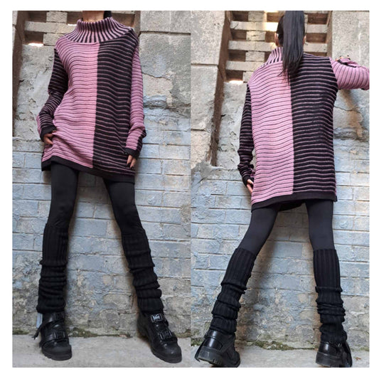 New Extravagant Pink Black Pullover - Handmade clothing from AngelBySilvia - Top Designer Brands 