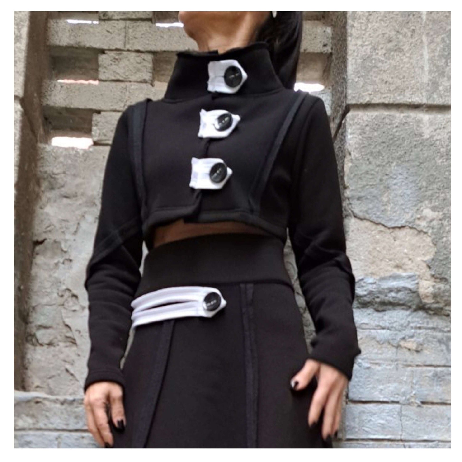 Casual Black White Blazer - Handmade clothing from AngelBySilvia - Top Designer Brands 